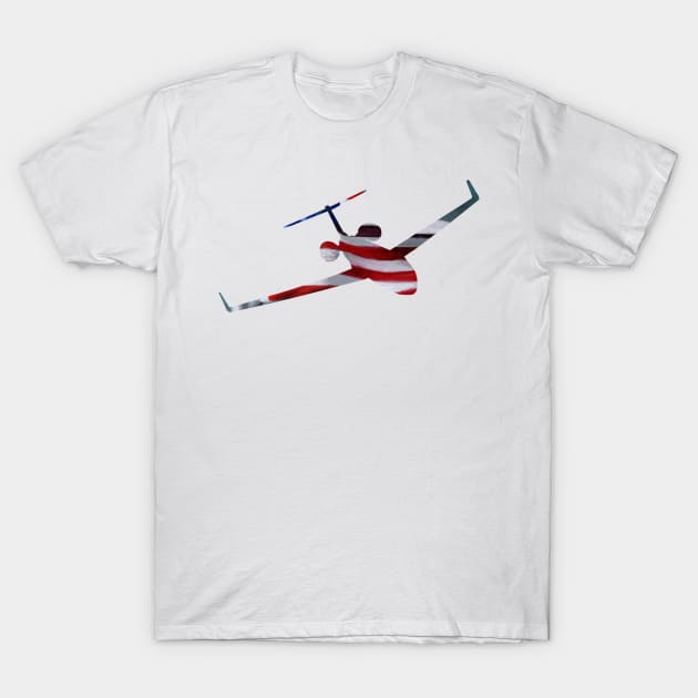 Gulfstream GV American Flag Silhouette T-Shirt by DSCarts